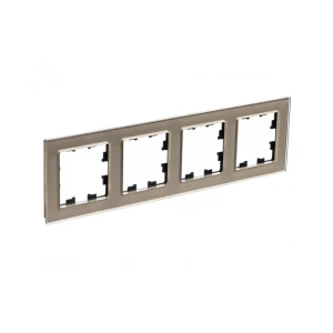 91508912 Рамка для розеток и выключателей Systeme electric Atlasdesign Nature 4 поста цвет шампань STLM-1465763