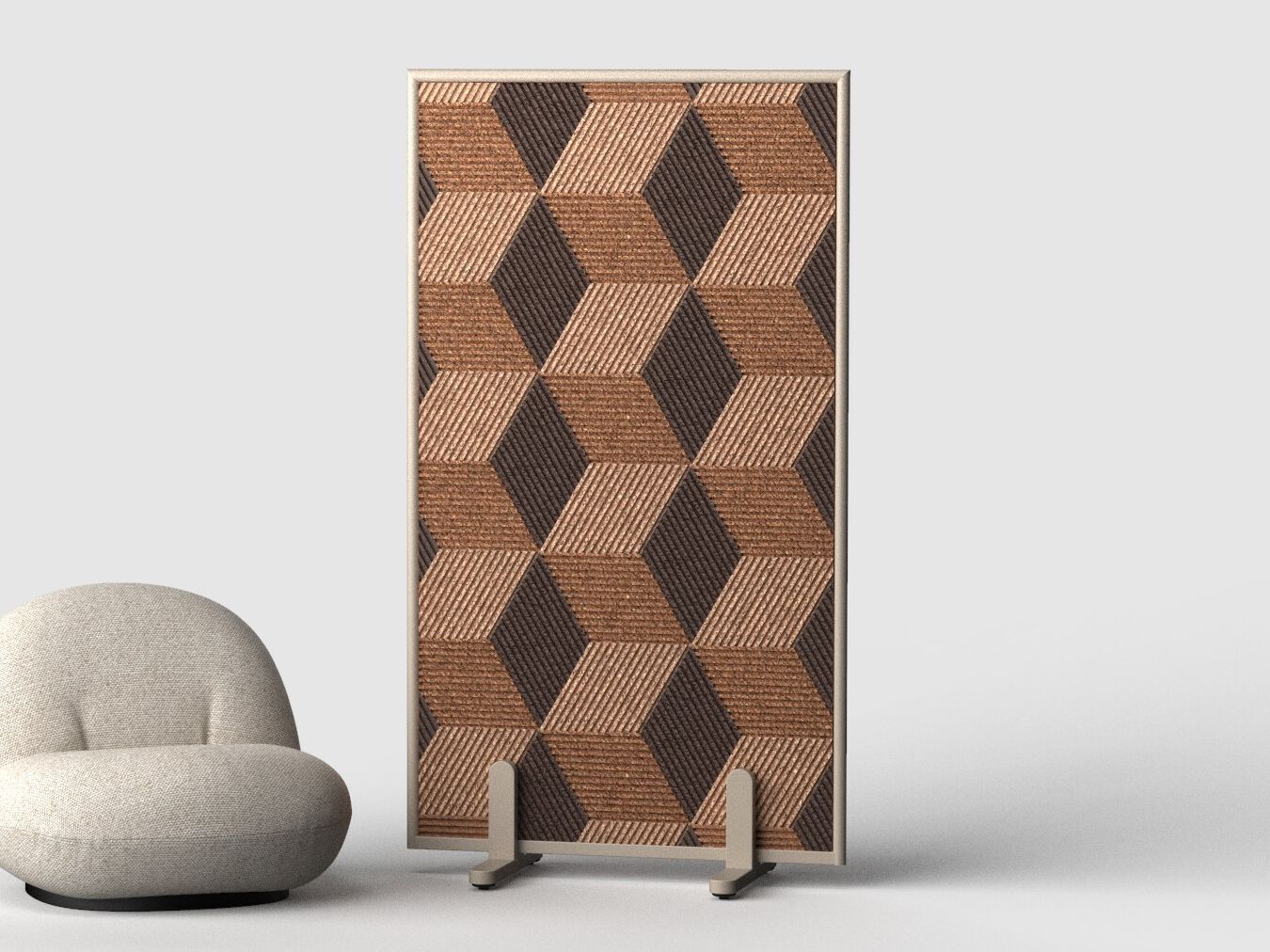 Пробковая мобильная офисная перегородка на колесах GREENMOOD MODULOR ARCH-00113405