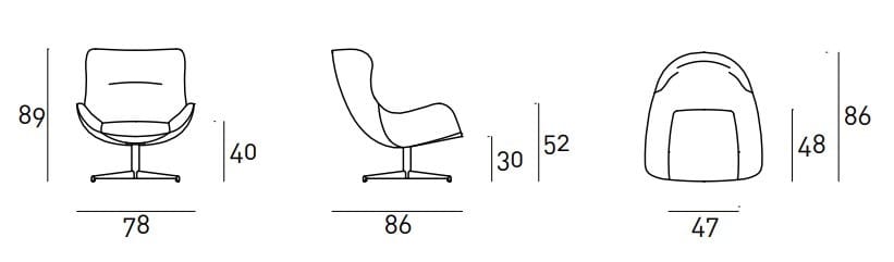 Тканевое кресло с подлокотниками Living Divani OOLONG ARCH-00024502 - Вид №2
