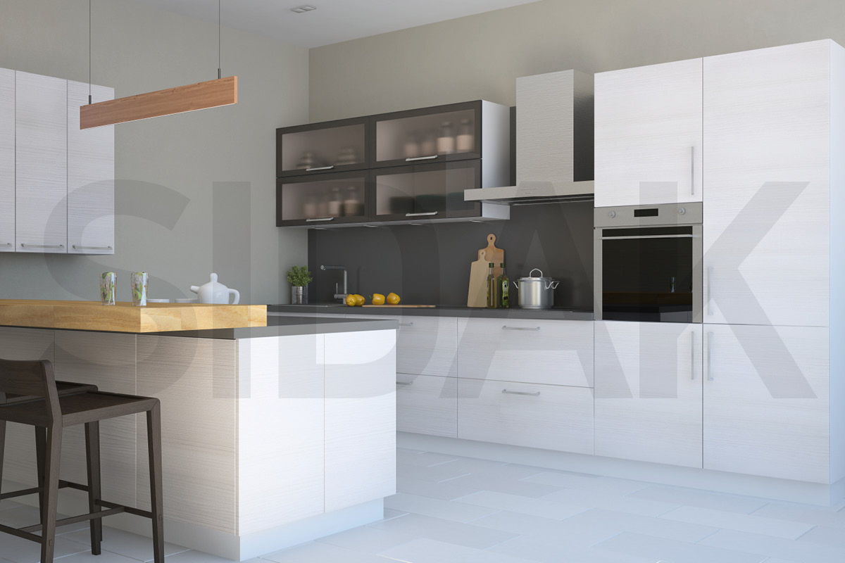 Фасады для кухни Модерн Фрезеровка «Модерн Горизонталь» Венге №101 SIDAK SIST2282-42 - Вид №1