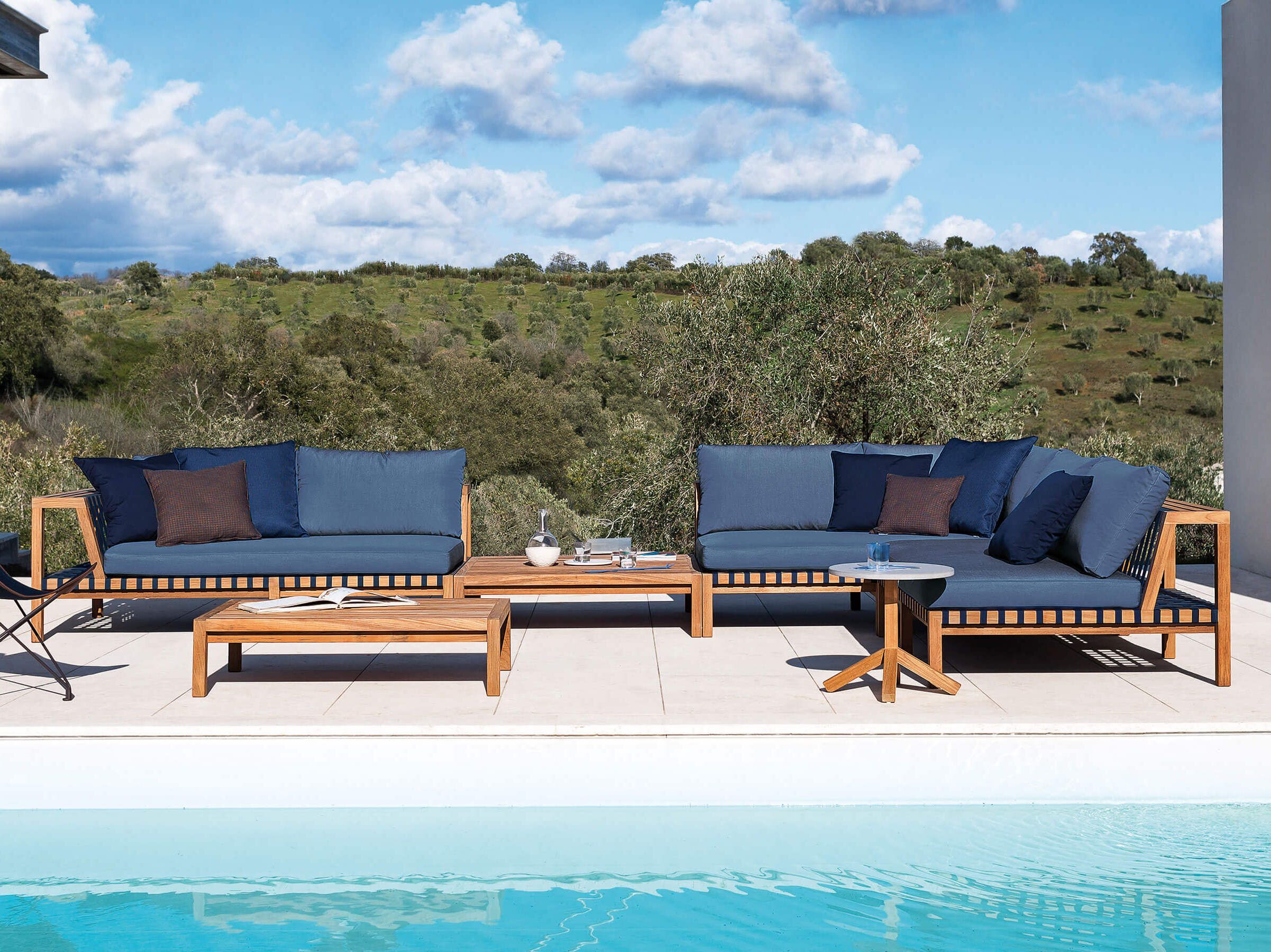 Угловой садовый диван из тикового дерева RODA сеть ARCH-00146577 - Вид №1