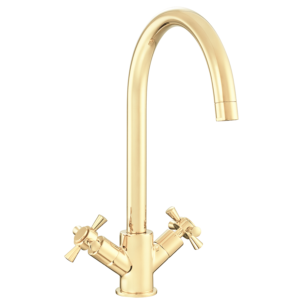 102808488  Смеситель для мойки Quadrille - золотой вид Eca 