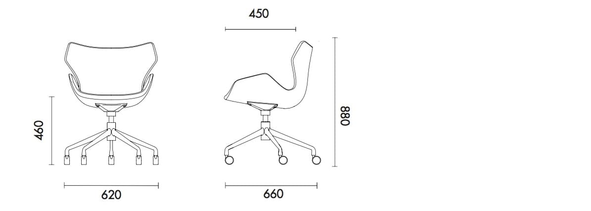 Ткань поворотный операционный офисный стул с подлокотниками Grado Design ARCH-00049572 - Вид №2