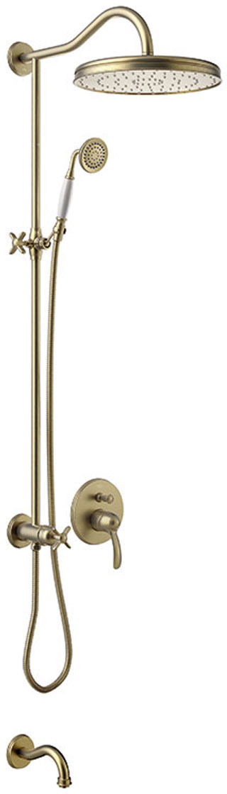 Комплект 3-ходовых скрытых смесителей с одной ручкой TRES CLASIC для ванны и душа-24218006LM TRES