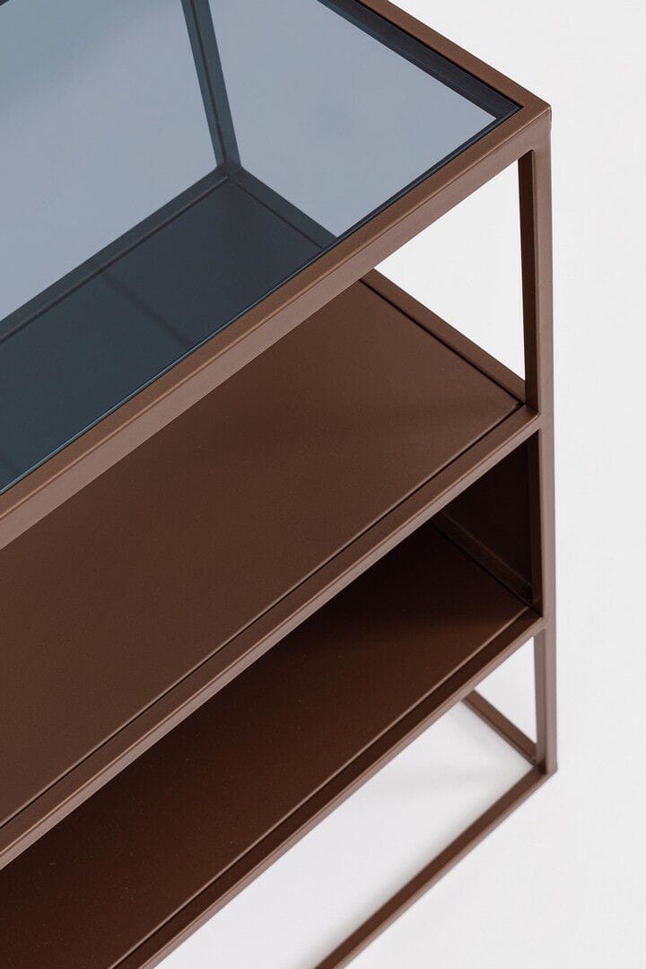 Прямоугольная консоль из стали и стекла BIZZOTTO Годрик ARCH-00001338