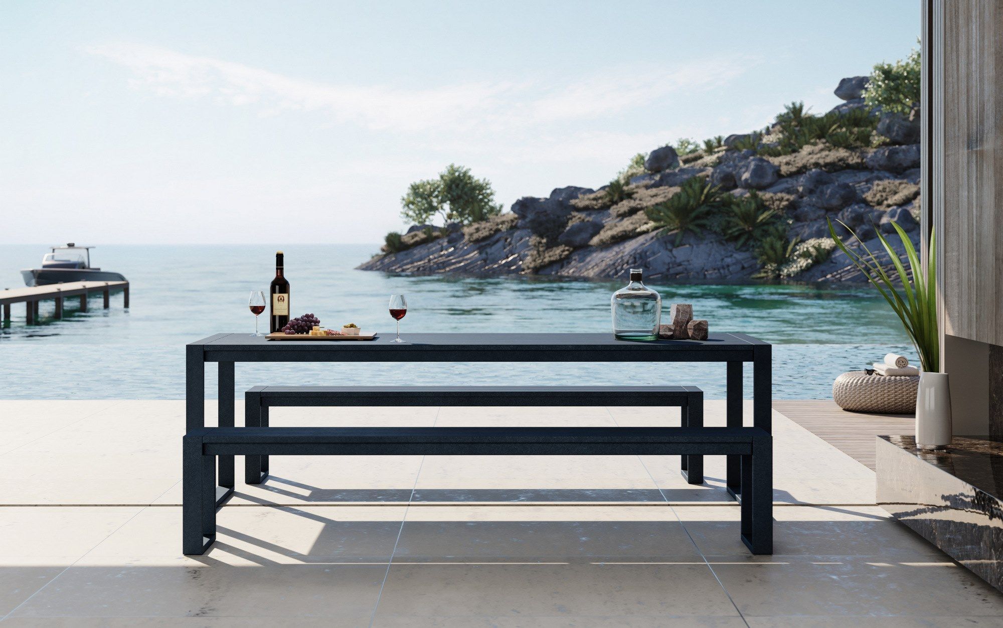 Алюминиевая садовая скамейка с порошковым покрытием Case Eos ARCH-00129468 - Вид №10