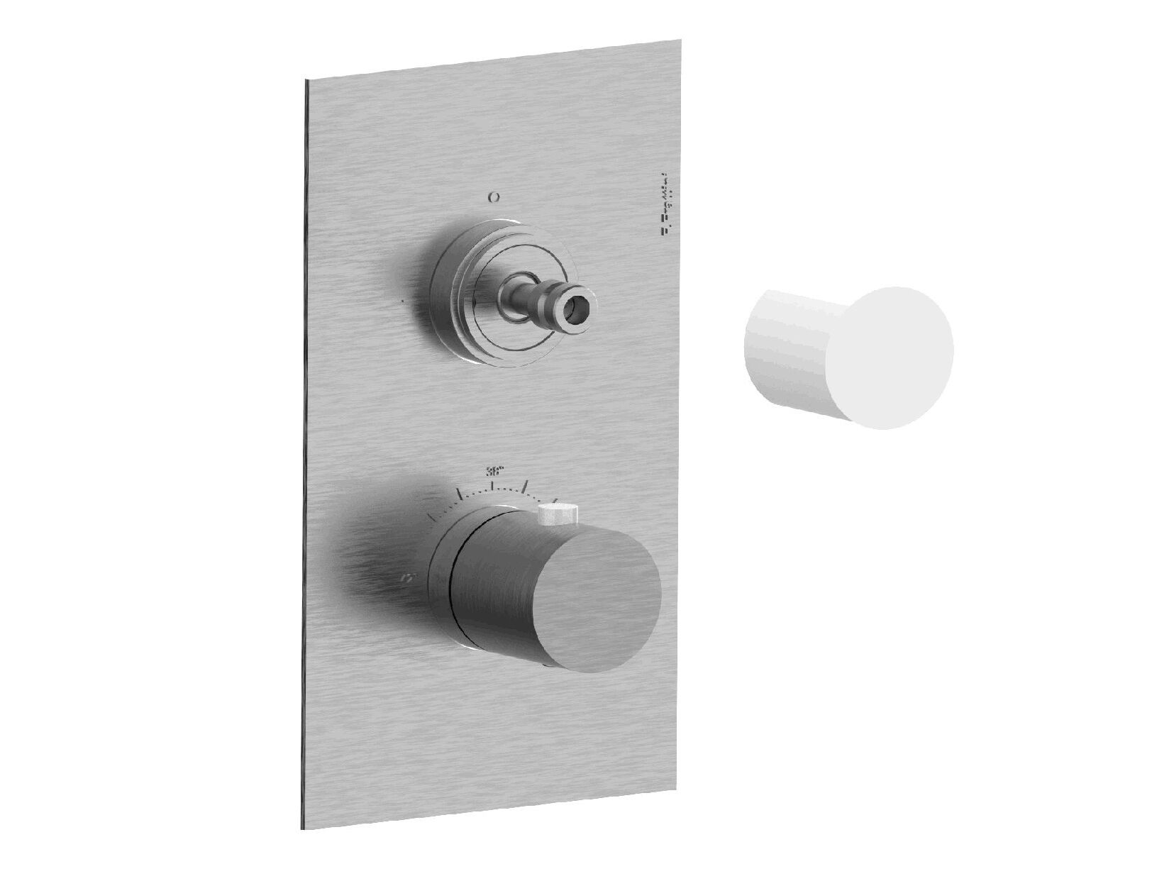 Термостатический смеситель для душа с 2 отверстиями из нержавеющей стали с пластиной Rubinetterie Frattini Pepe XL 316 ARCH-00026891