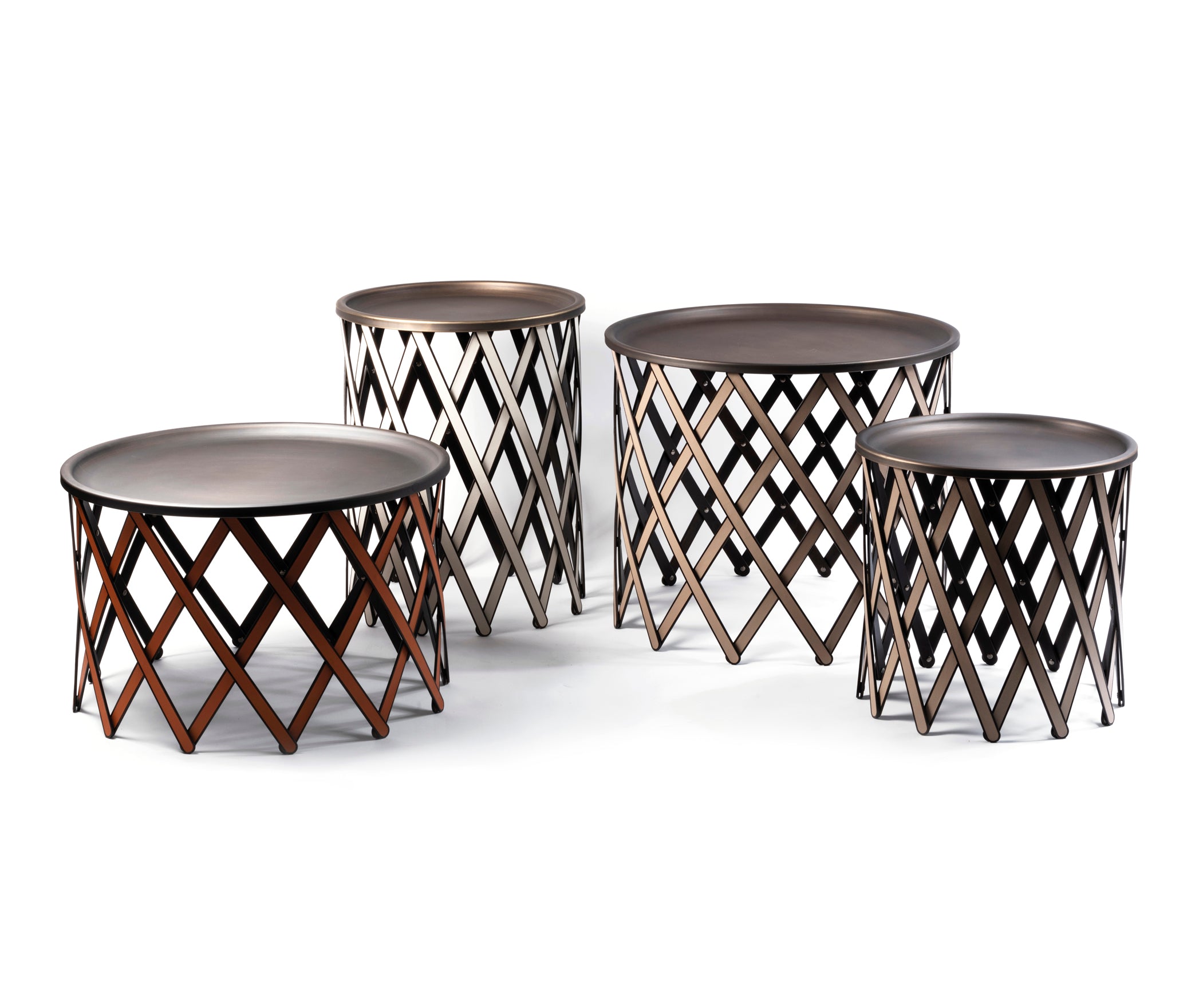 Складной столик Safari - Ø 70X В42 см / зернистая кожа_темно-серый Pinetti 00.1502.029.055 - Вид №5