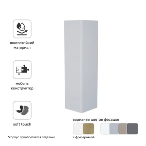 Фасад для пенала подвесного Iddis Lahta 30 см LAH30G0i89 МДФ цвет серый