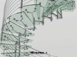 FARAONE Винтовая лестница из нержавеющей стали и стекла