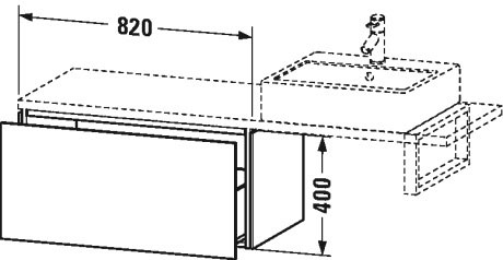 Шкафчик для компактной консоли L-Cube #LC5824 820 x 477 мм Duravit LC582406969 - Вид №1