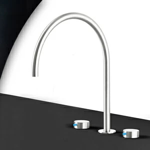 Смеситель для раковины сталь глянцевая с синей ручкой Toki Radomonte TKI26LCIL36