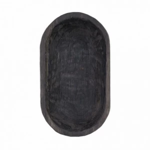 Деревянное блюдо овальное глубокое черное FUGA ECO WOOD 123599 Чёрный