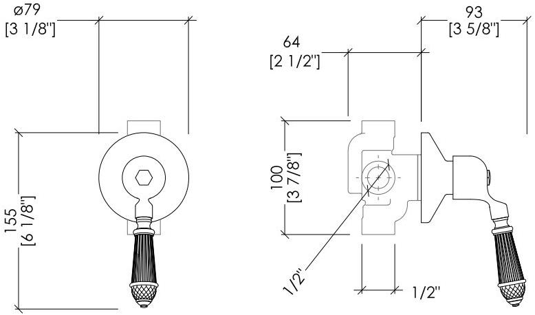 Devon&Devon Дивертер для душа Black diamond Bld77ot - Вид №1