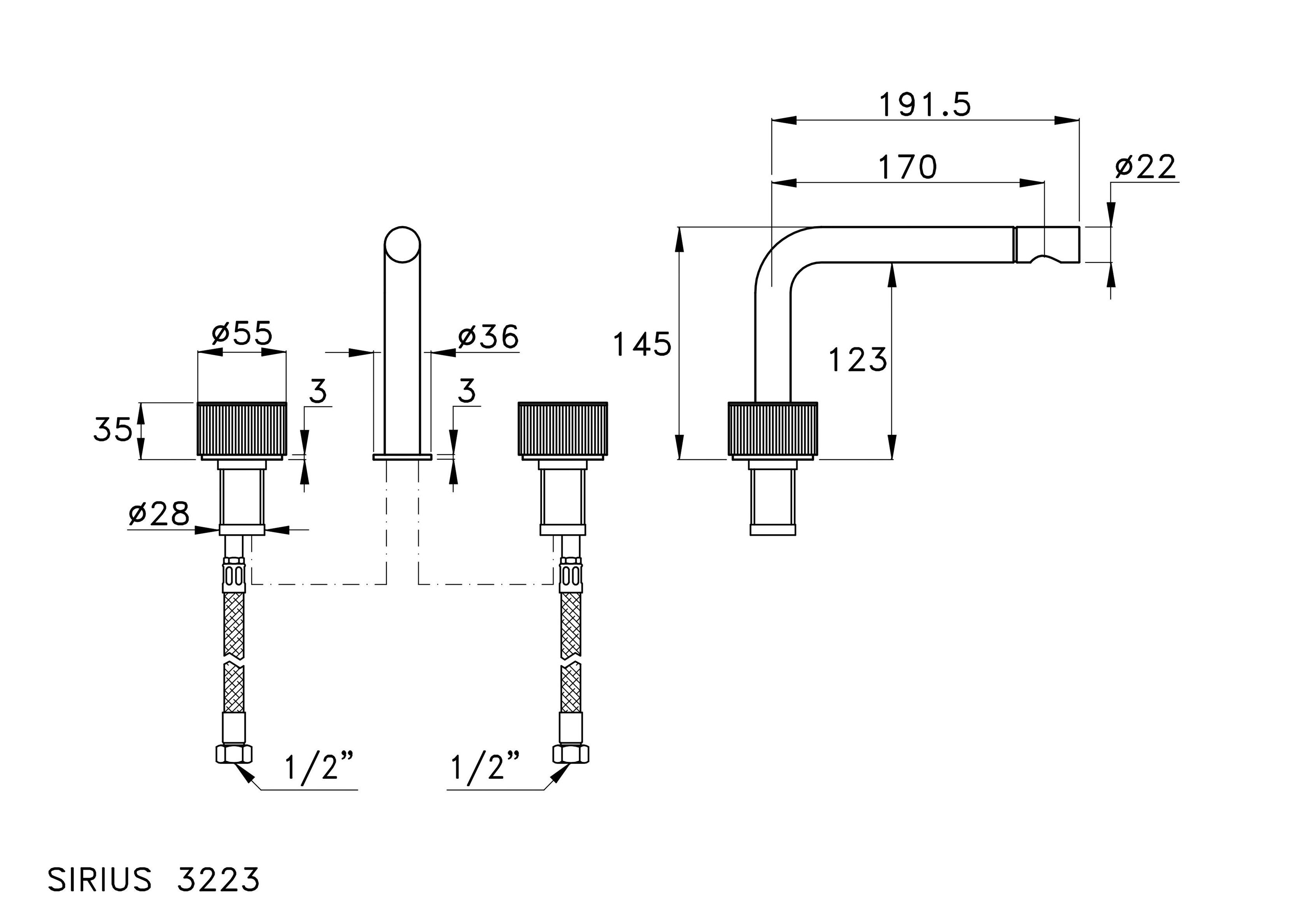 Смеситель для раковины с 3 отверстиями RUBINETTERIE STELLA ARCH-00134498 - Вид №6