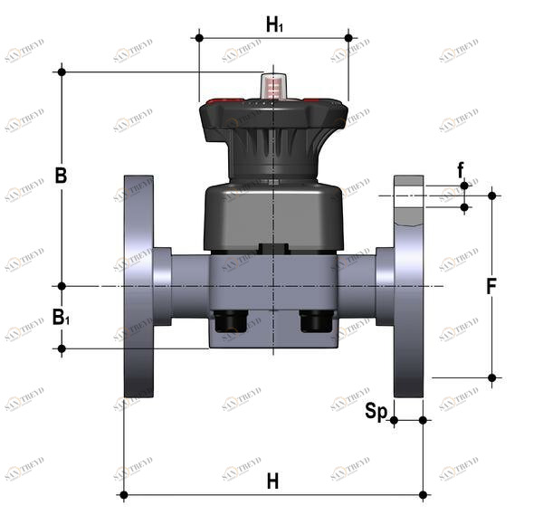 SANIT 521447020015110 Мембранный клапан DK DIALOCK®, PP, фиксированный фланец 