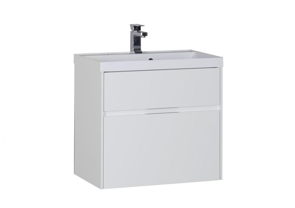 Тумба с раковиной Aquanet Латина 70 белый (2 ящика) 0018003200179394 - Вид №1