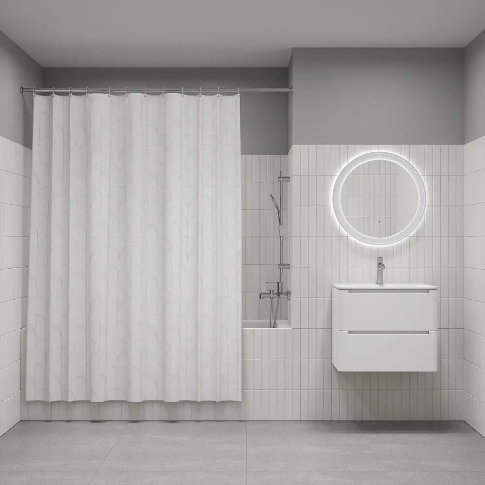 89380331 Штора для ванной Iddis Rich White LM10P18i11 200x180 см полиэстер цвет белый STLM-1566034 - Вид №6