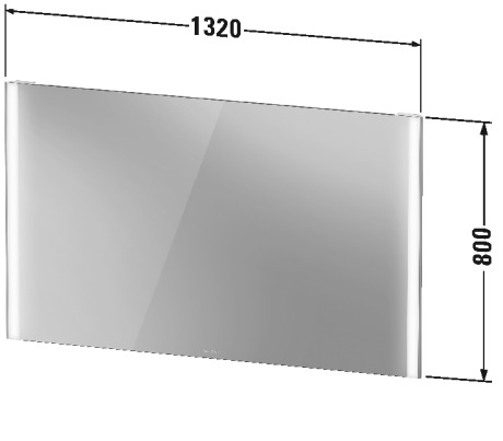 XV70350B2B2 Зеркало с подсветкой, версия "Sensor" Серии/XViu #XV7035 1320 x 40 мм Black Matt Duravit - Вид №1