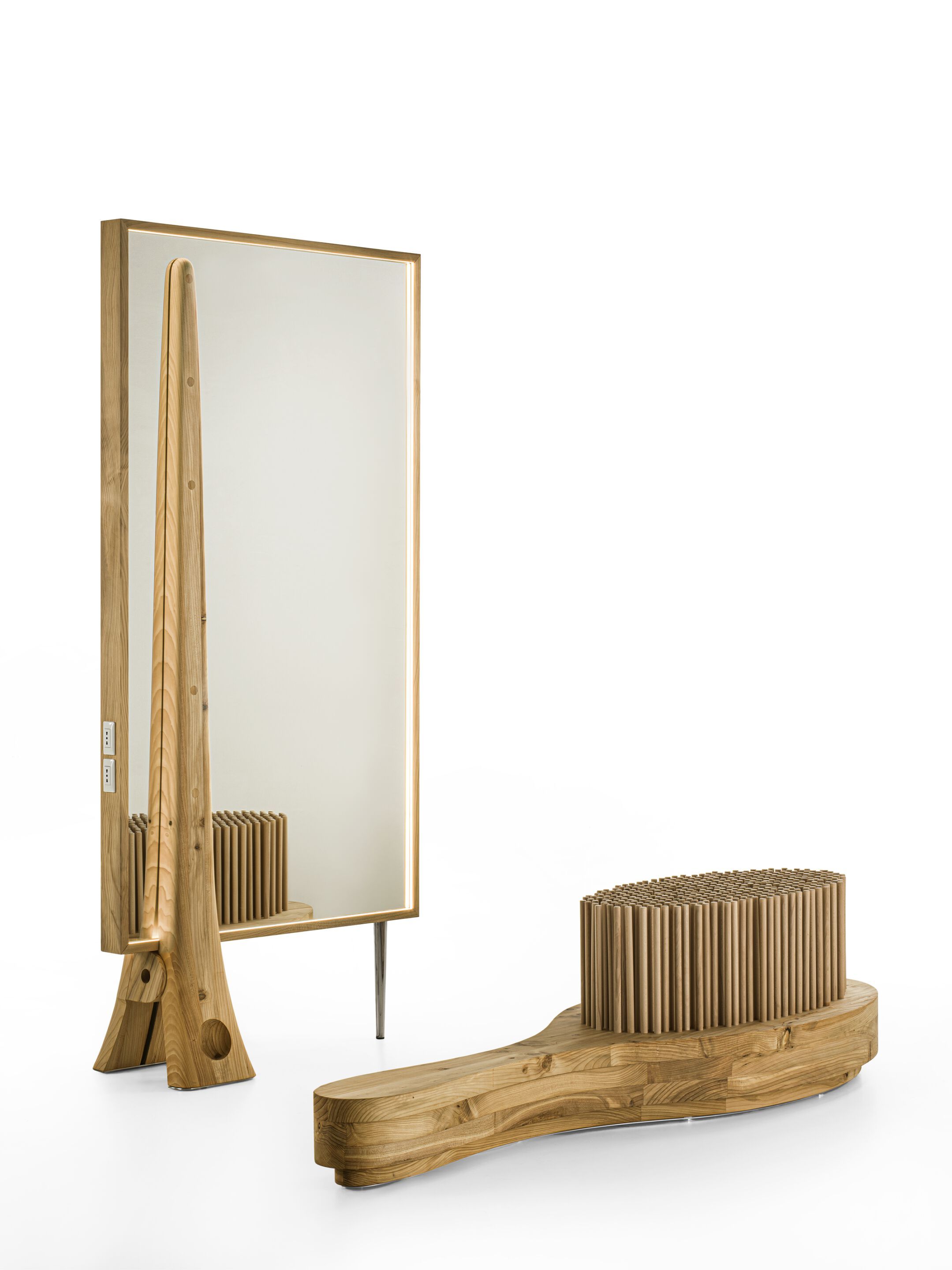 Кедровое зеркало со встроенным освещением Riva 1920 Wood Nature ARCH-00049236 - Вид №1