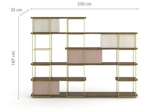 Momocca Модульный двухсторонний книжный шкаф Julia Je04 - Вид №10