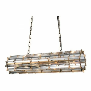 Люстра стеклянная на 8 ламп 25х100 см латунь Etro KR0966P-8L brass DELIGHT COLLECTION ДИЗАЙНЕРСКИЕ 00-3883114 Золото;прозрачный