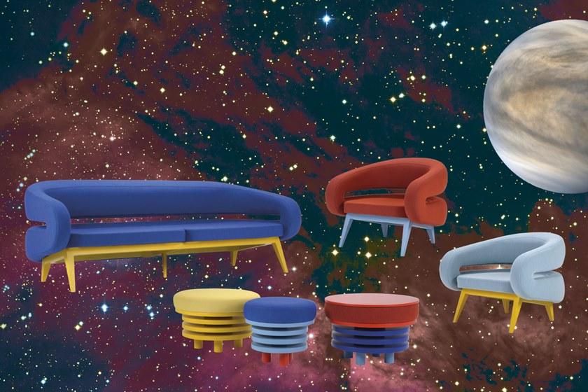 Adrenalina Круглый журнальный столик из ткани с полкой для журналов Roche sun-id-1439508 - Вид №2