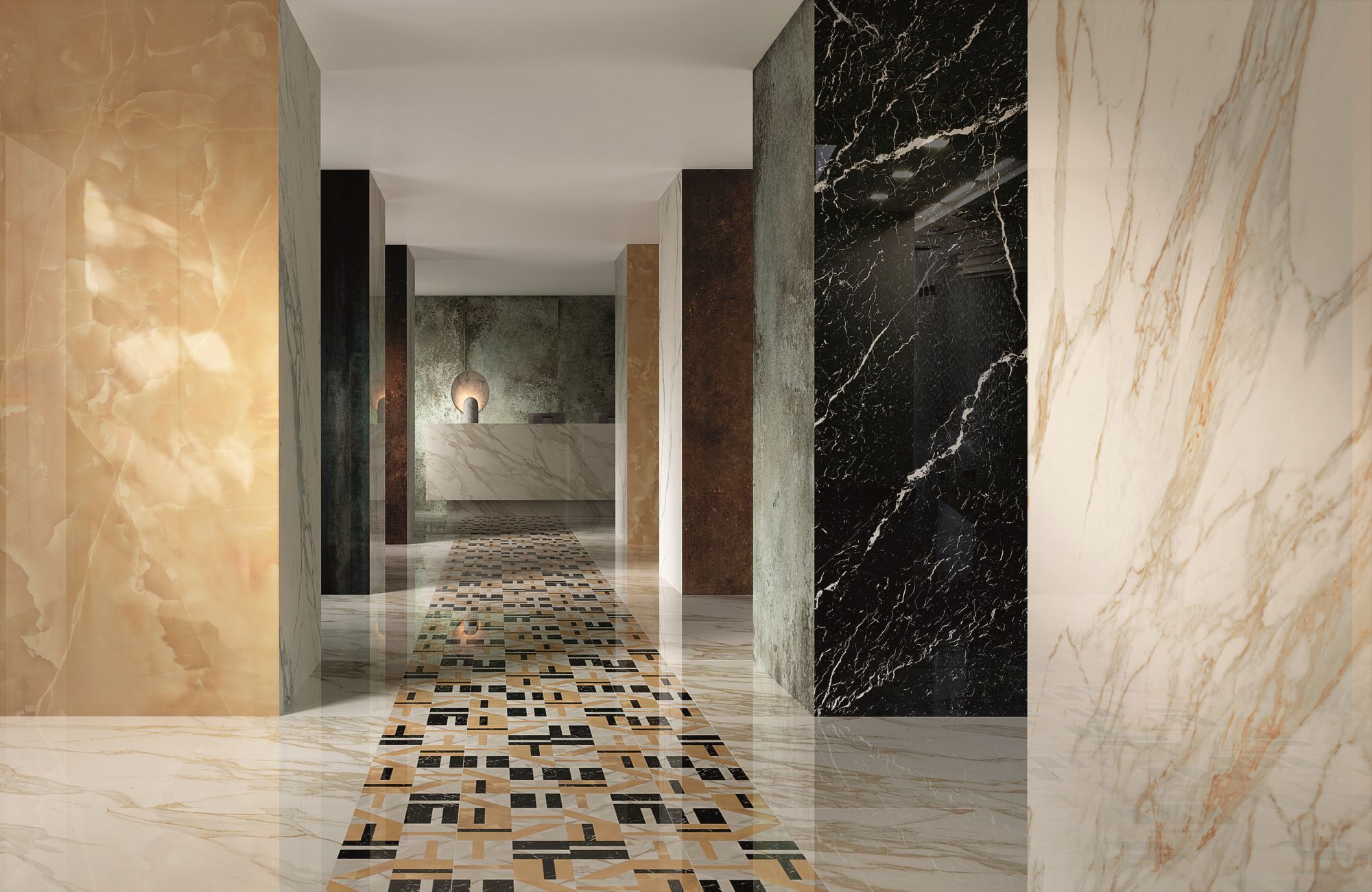 Пол / керамогранит с мраморным эффектом FAP ceramiche Roma Gold ARCH-00044009 - Вид №20