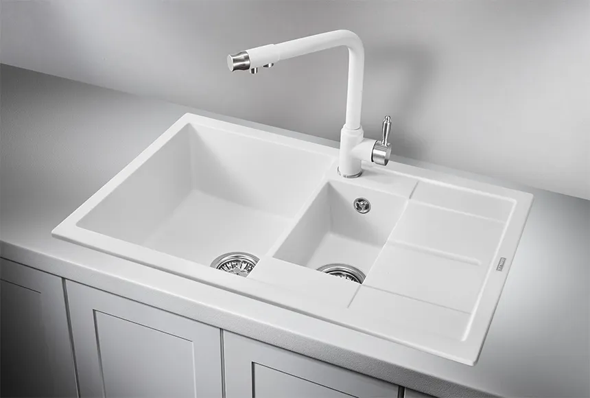7802, АРКТИК (БЕЛЫЙ), кухонная мойка, кварц GRANULA 7802-ST248