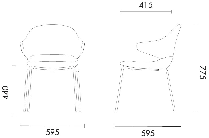 Grado Design Стул из ткани с подлокотниками Hug Hug-ch-02 - Вид №3