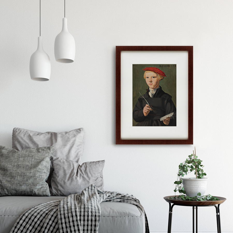 Картина в деревянной раме 47х60 см Portrait of a schoolboy, 1531 КАРТИНЫ В КВАРТИРУ  135611 Бежевый;белый;черный;разноцветный  - Вид №1