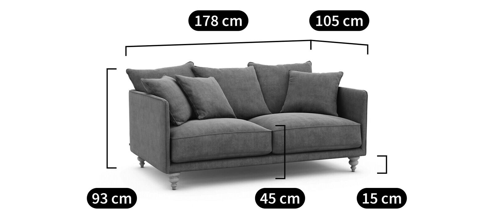 3-местный тканевый диван AMPM Lazare ARCH-00134172 - Вид №5