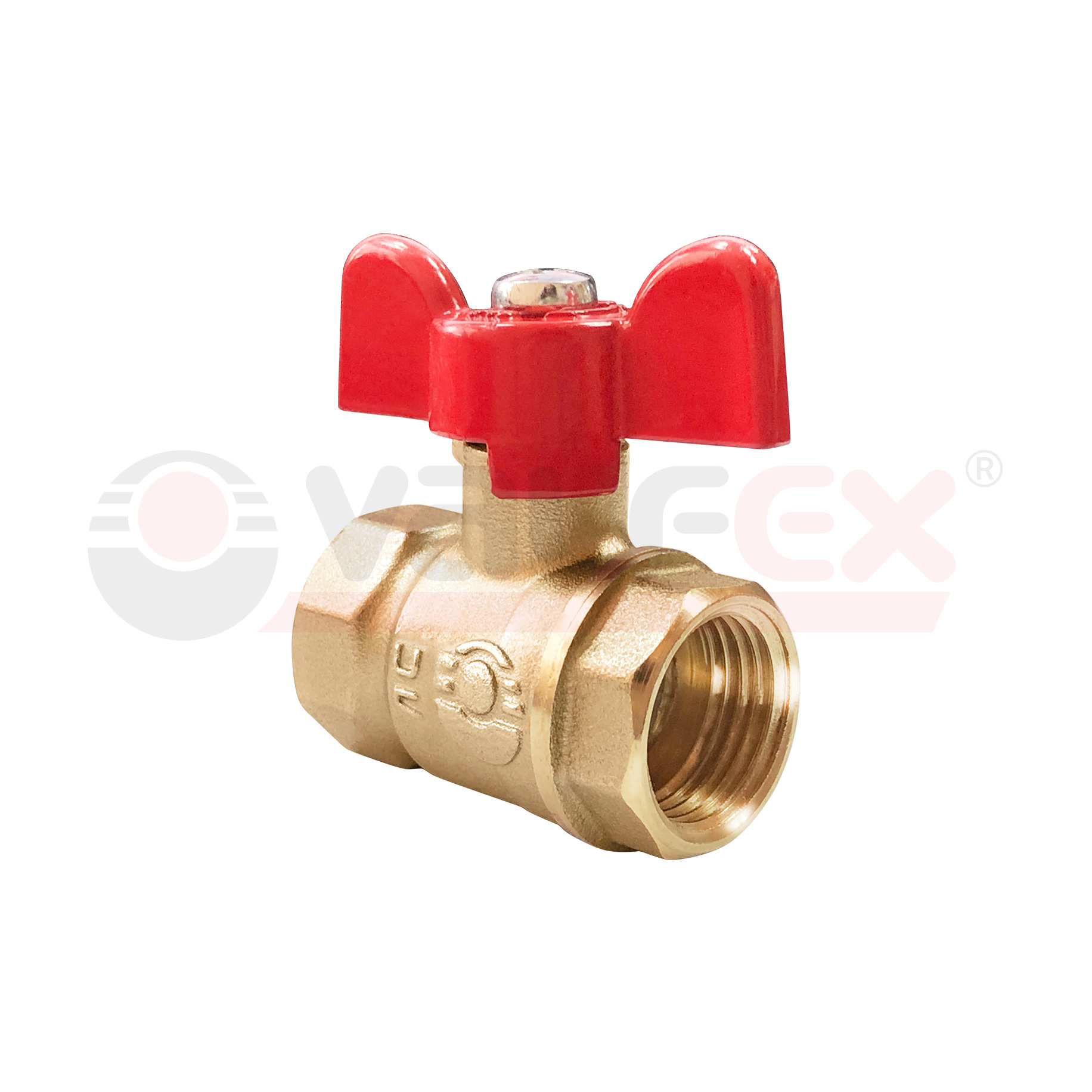 VF.217.L0B1.012 Valfex Кран шаровой OPTIMA, ручка-бабочка (внутр.-внутр.)  1/2" 