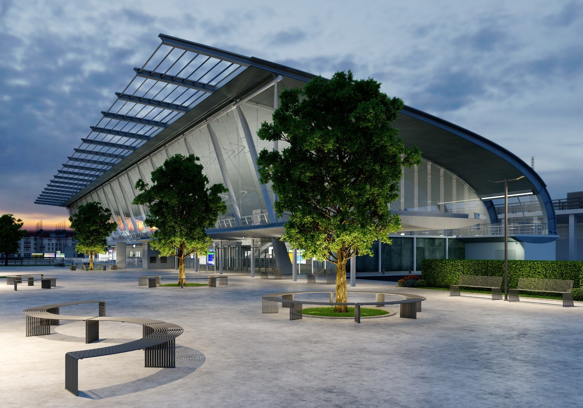 Металлическая изогнутая скамья без спинки Urbantime Zeroиндексы.015 ARCH-00093350 - Вид №2