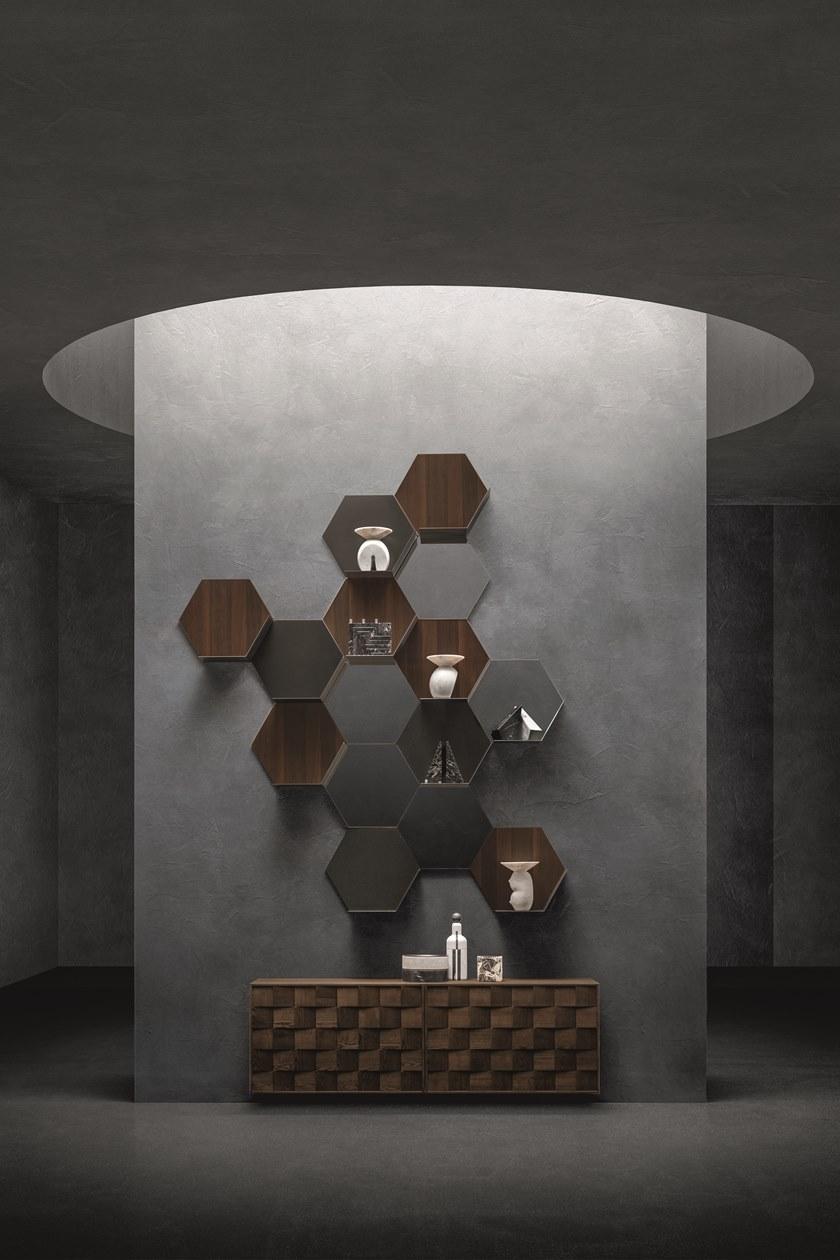 ZANETTE Открытый модульный подвесной книжный шкаф из дерева sun-id-1392524 - Вид №1