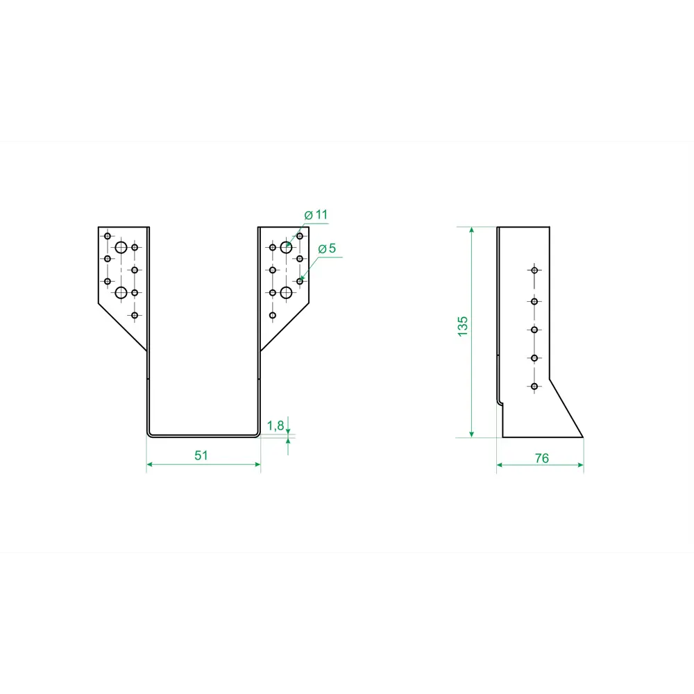 Santreyd Опора для балки раскрытая стальная 51×135 мм 84857898 STLM-0056294 - Вид №2
