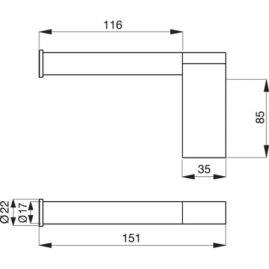 N1383AA Держатель для запасного рулона туалетной бумаги Ideal Standard CONNECT - Вид №2
