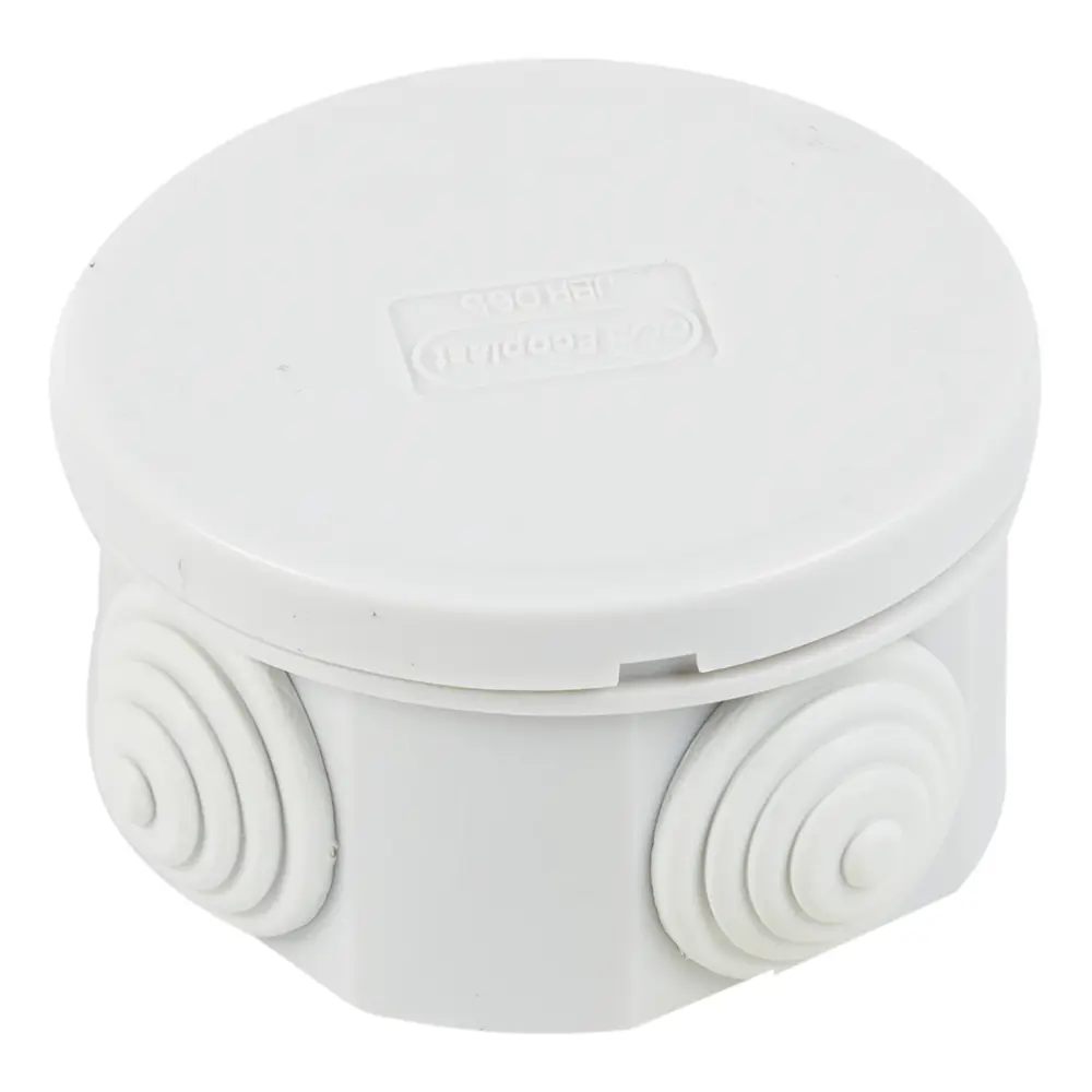 Распределительная коробка открытая Экопласт D65х35 мм 4 ввода IP44 цвет серый STLM-2090406