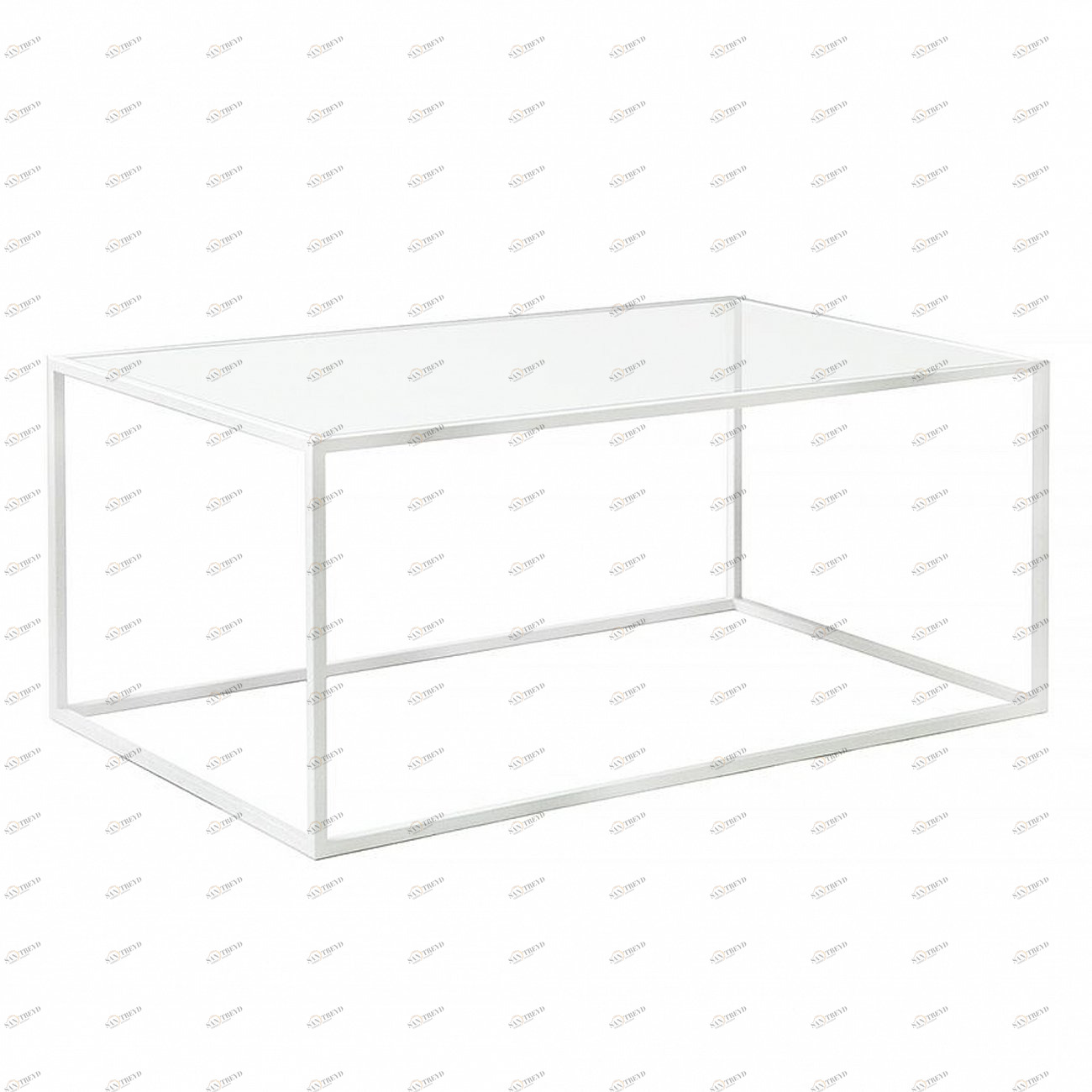 Журнальный столик стеклянный с белыми ножками 80 см Darmian into white INTELLIGENT DESIGN  260963 Белый;прозрачный 