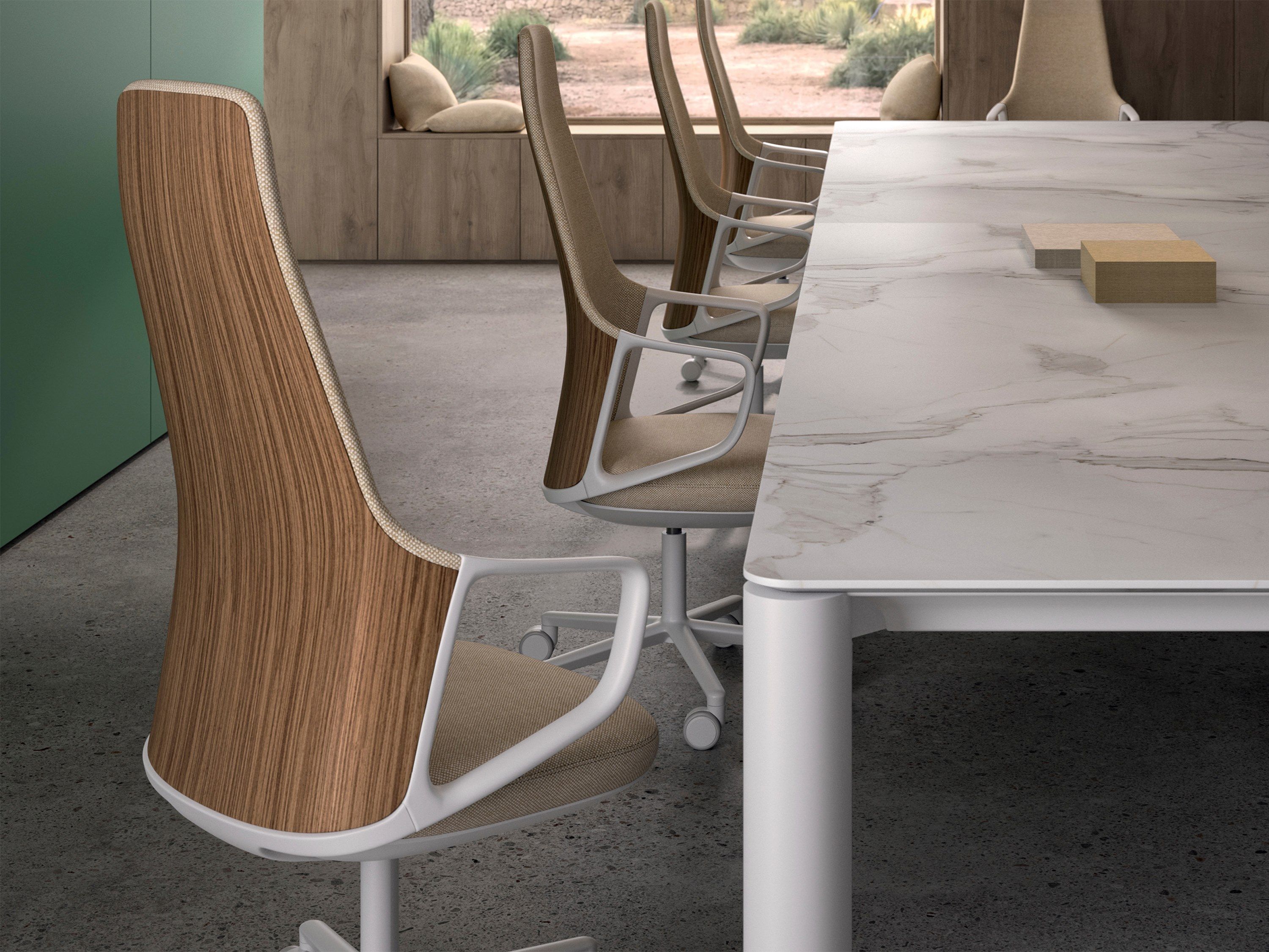 Прямоугольный стол для совещаний из алюминия и дерева Andreu World Экстра ARCH-00032056 - Вид №1