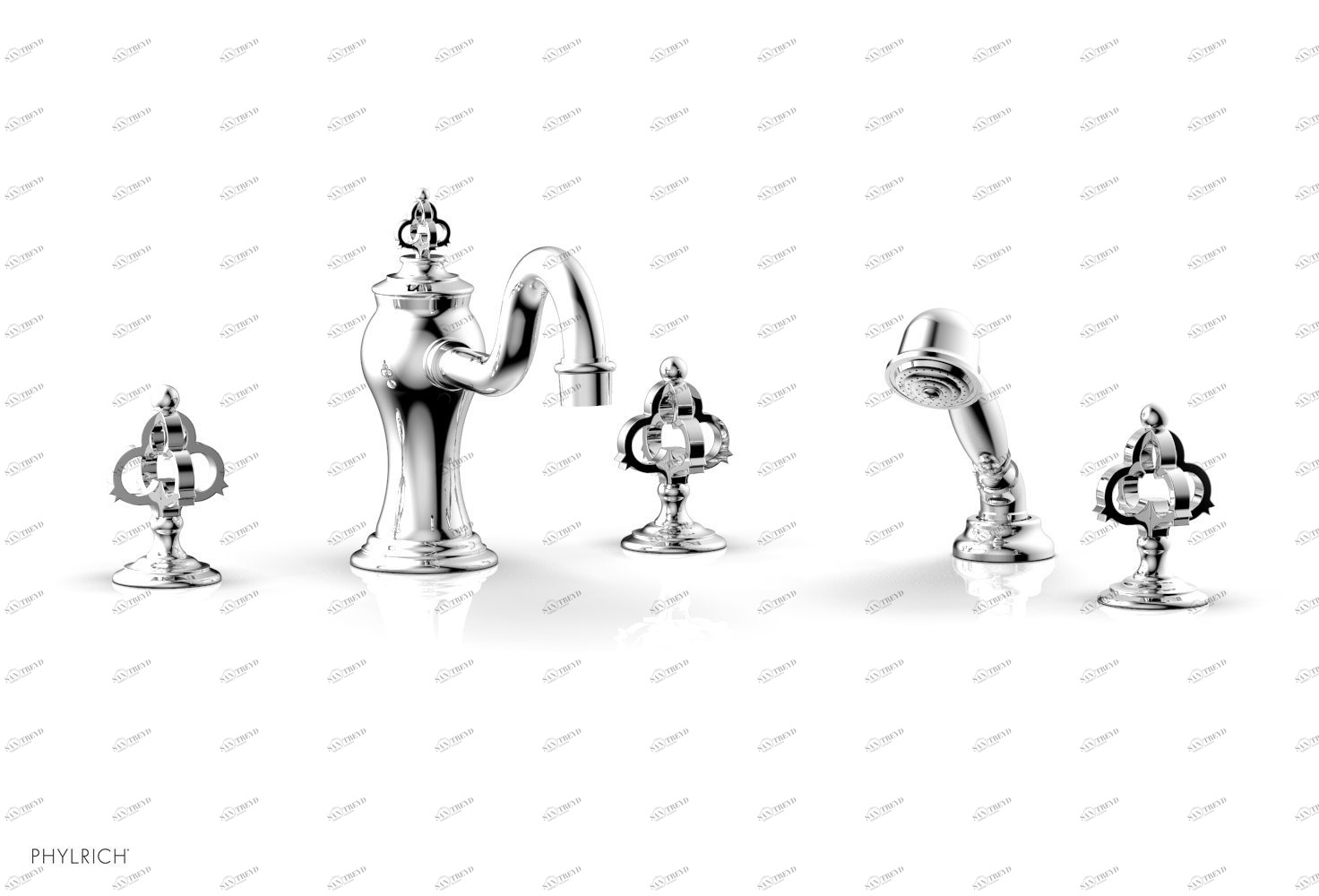 Смеситель для ванны COURONNE Phylrich  163-48-026 Хромированный 