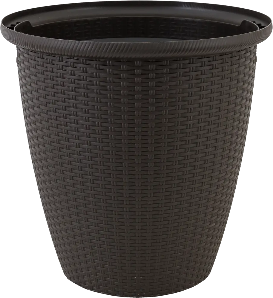 Кашпо INGREEN «Раттан» напольное с роликами, 47 см, шоколад 82824913