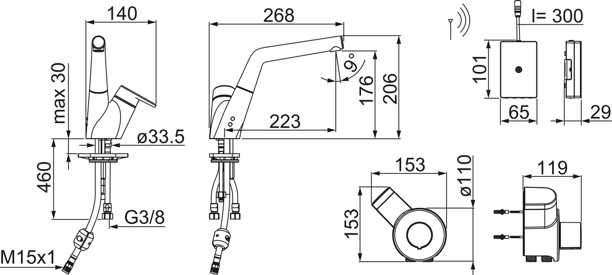 Oras 2222F Смеситель для кухни, 3 V 2222F Signa Хром  - Вид №4