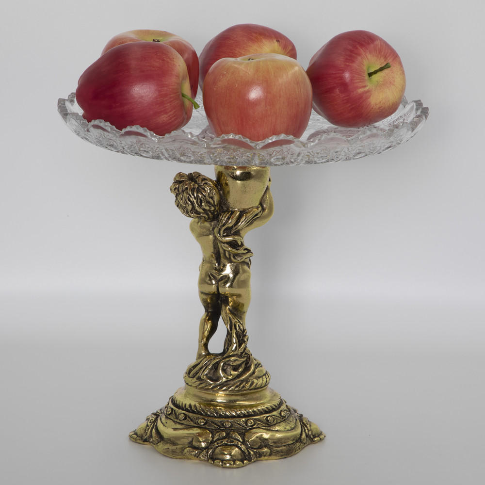 52092 Фруктовница-конфетница Путти с кувшином-5 Бронза BOGACHO 4627179657239 - Вид №3