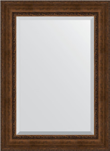 BY 3481 Зеркало с фацетом в багетной раме - состаренная бронза с орнаментом 120 mm EVOFORM Exclusive