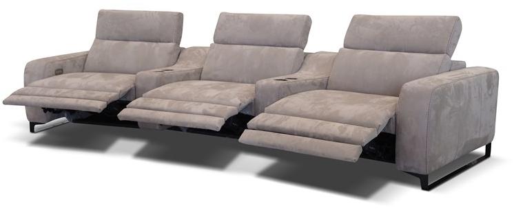 Rossini Sofas 3-местный изогнутый кожаный диван с регулируемой спинкой sun-id-1402386 - Вид №6