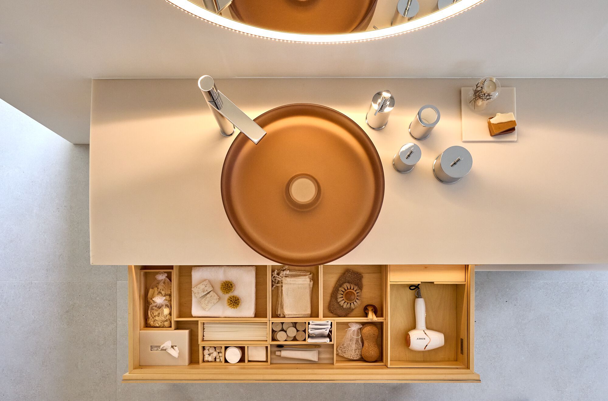 Круглый умывальник из смолы Vallvé NILO ARCH-00008177 - Вид №3