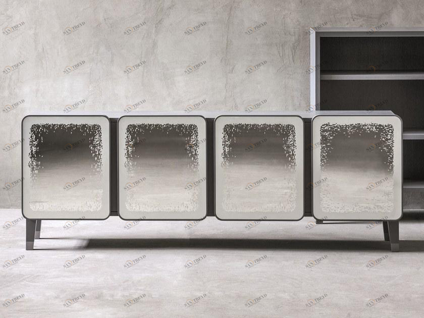 Gervasoni Буфет из орехового дерева с зеркальной дверцей Brick sun-id-1374387