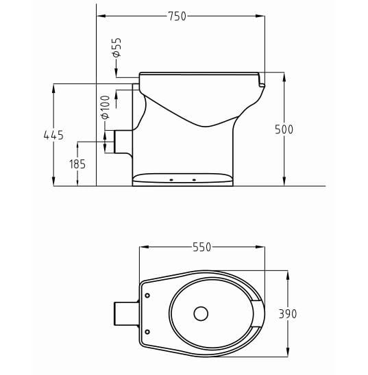 Туалет для ванной комнаты Thermomat Basic ARCH-00040758 - Вид №2