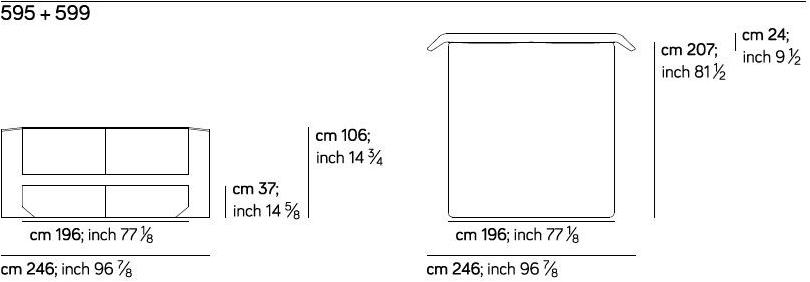 AMURA Двуспальная кровать из кожи с обитым изголовьем Panis sun-id-1513198 - Вид №5